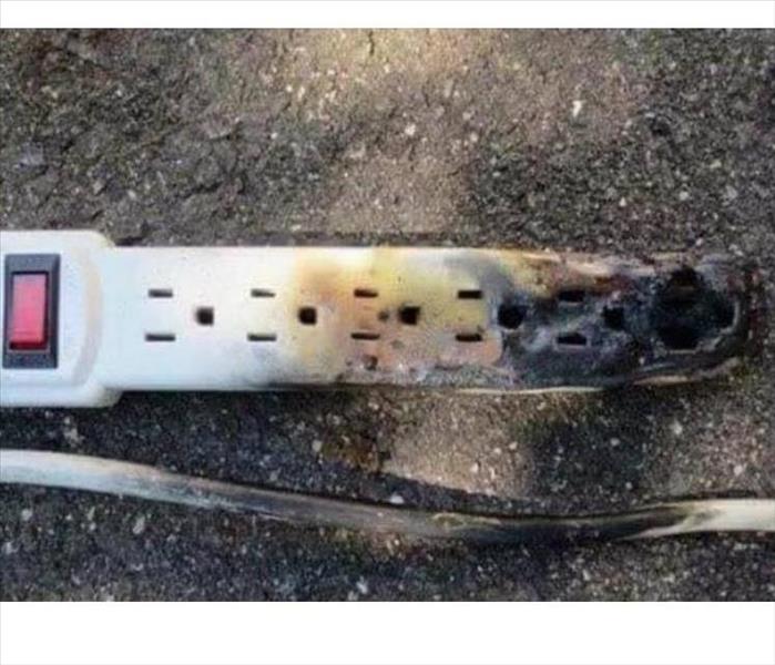 outlet melted from fire